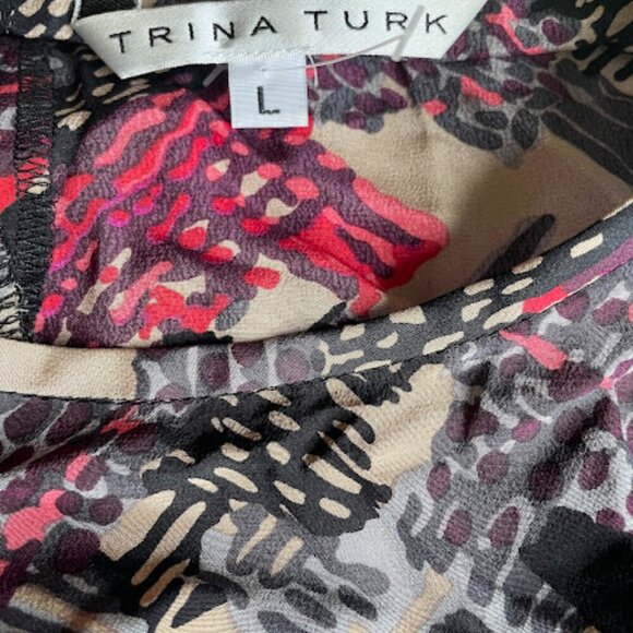 Trina Turk | Abstract Print Blouse | Multicolor | Size L - Picture 3 of 3